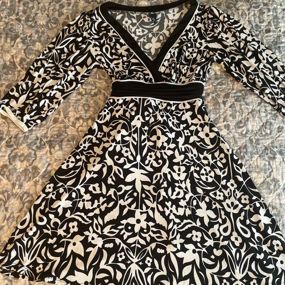 Black and White Floral Dress